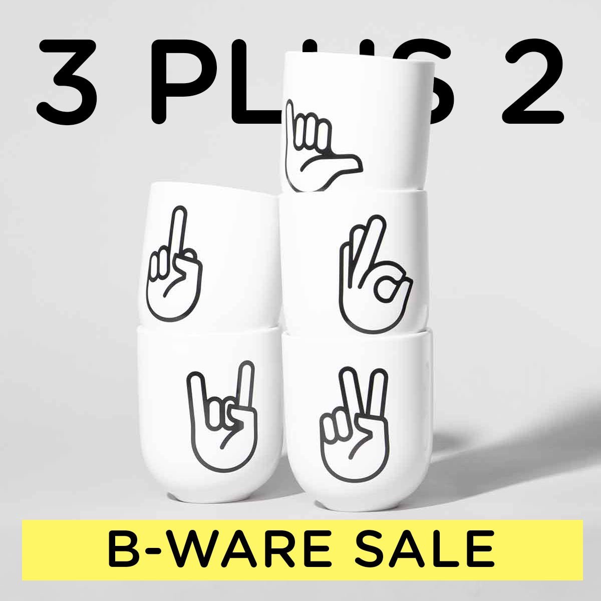 3+2 Porzellanbecher - B - Ware - fyngers