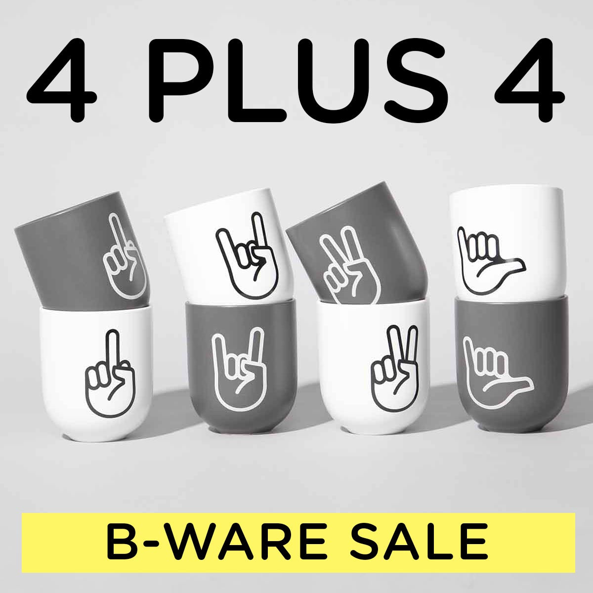 4+4 Porzellanbecher - B-Ware