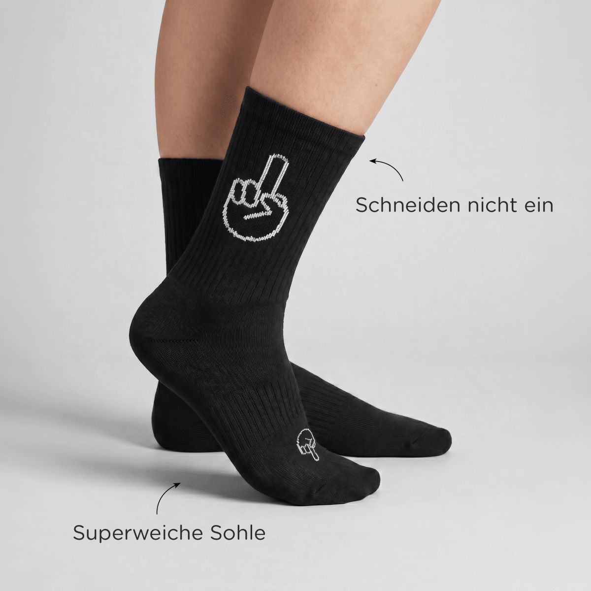 F*ck you - Sportsocken schwarz - fyngers