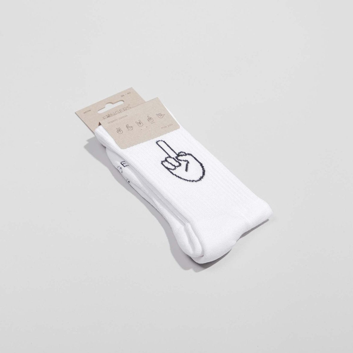 F*ck you - Sportsocken weiß - fyngers