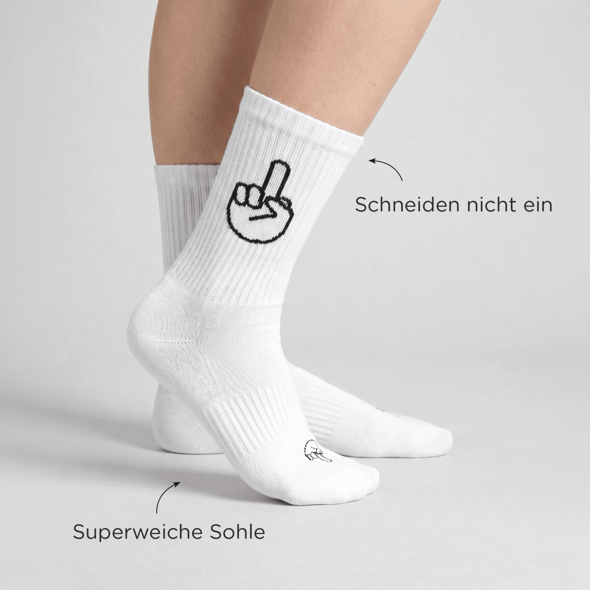 F*ck you - Sportsocken weiß - fyngers