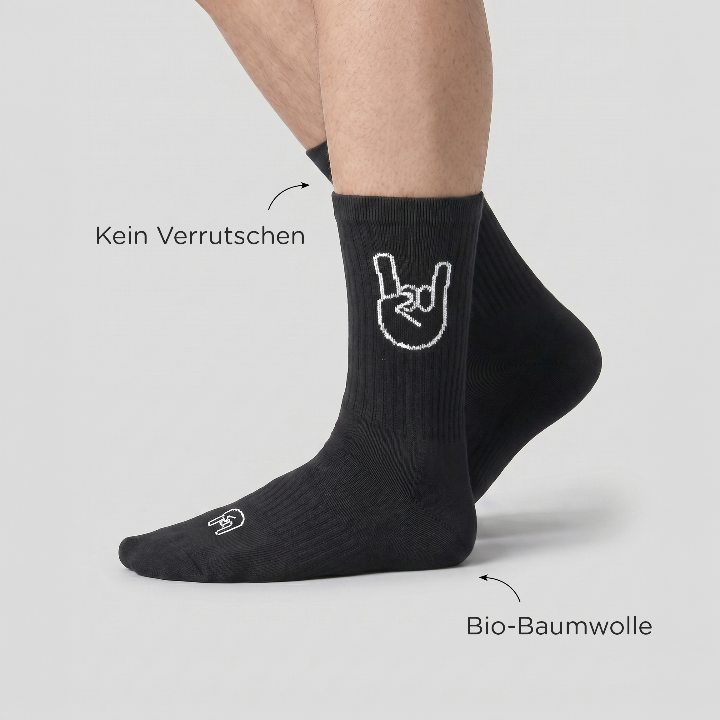 Rock ’n’ Roll - Sportsocken schwarz