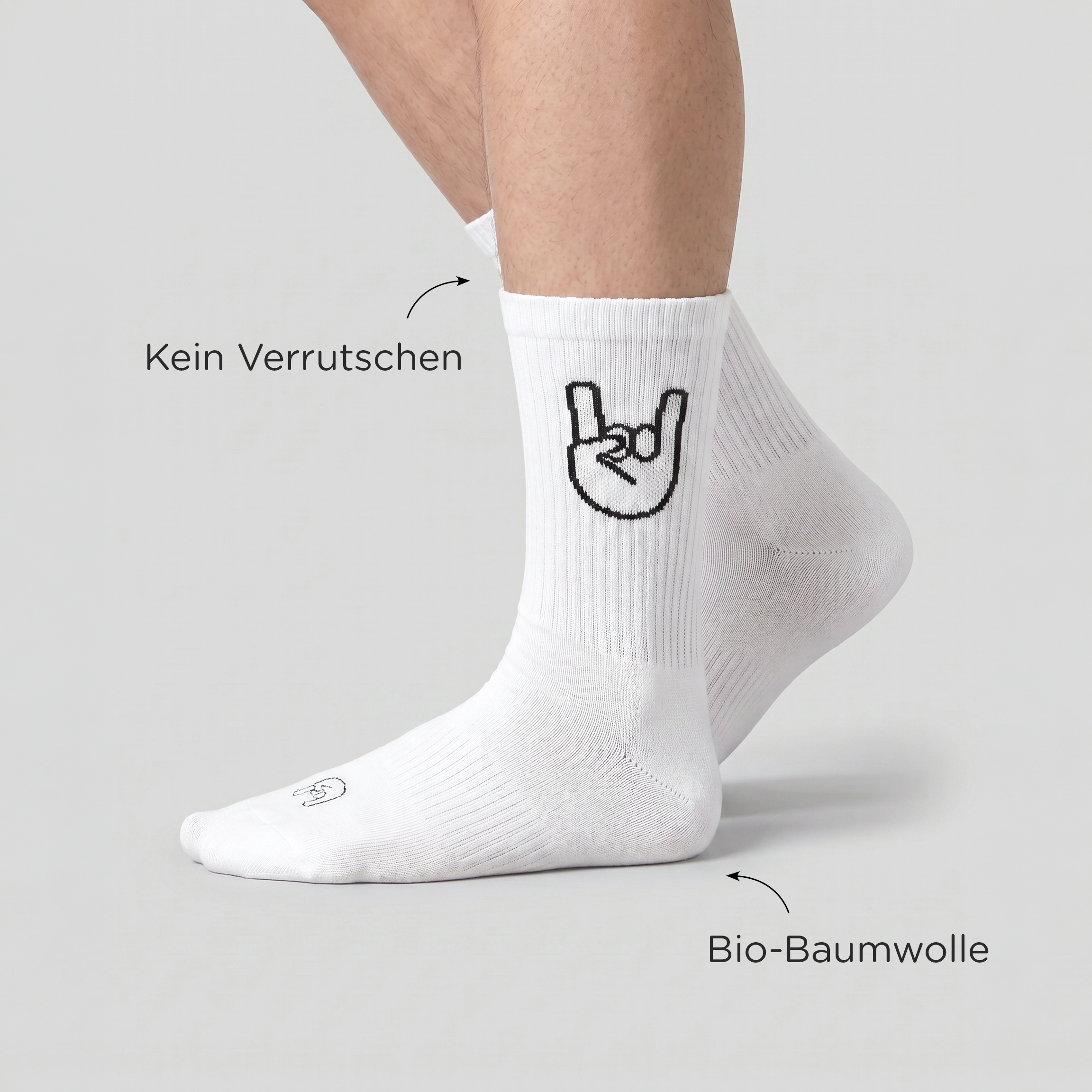 Rock ’n’ Roll - Sportsocken weiß