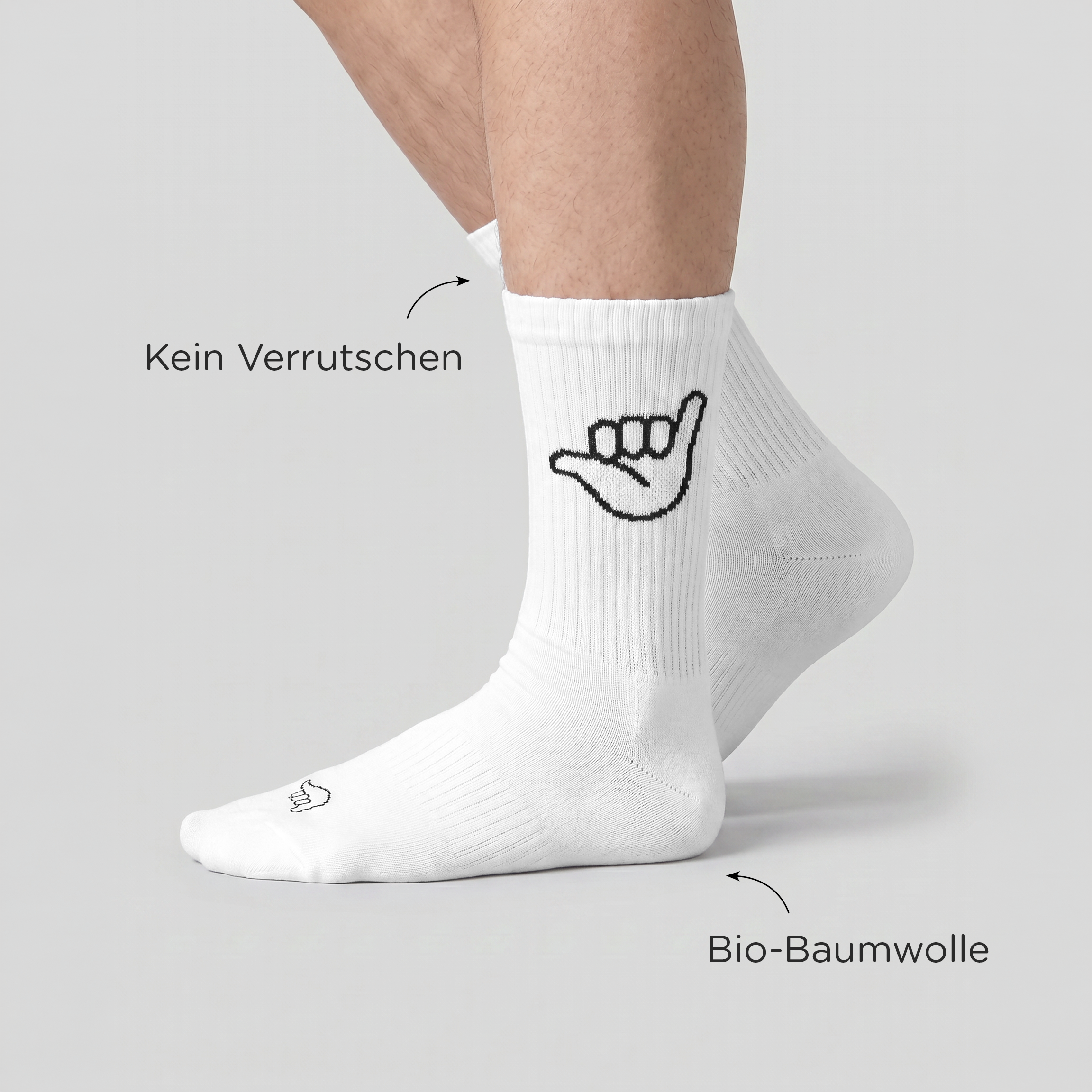 Hang Loose - Sportsocken weiß