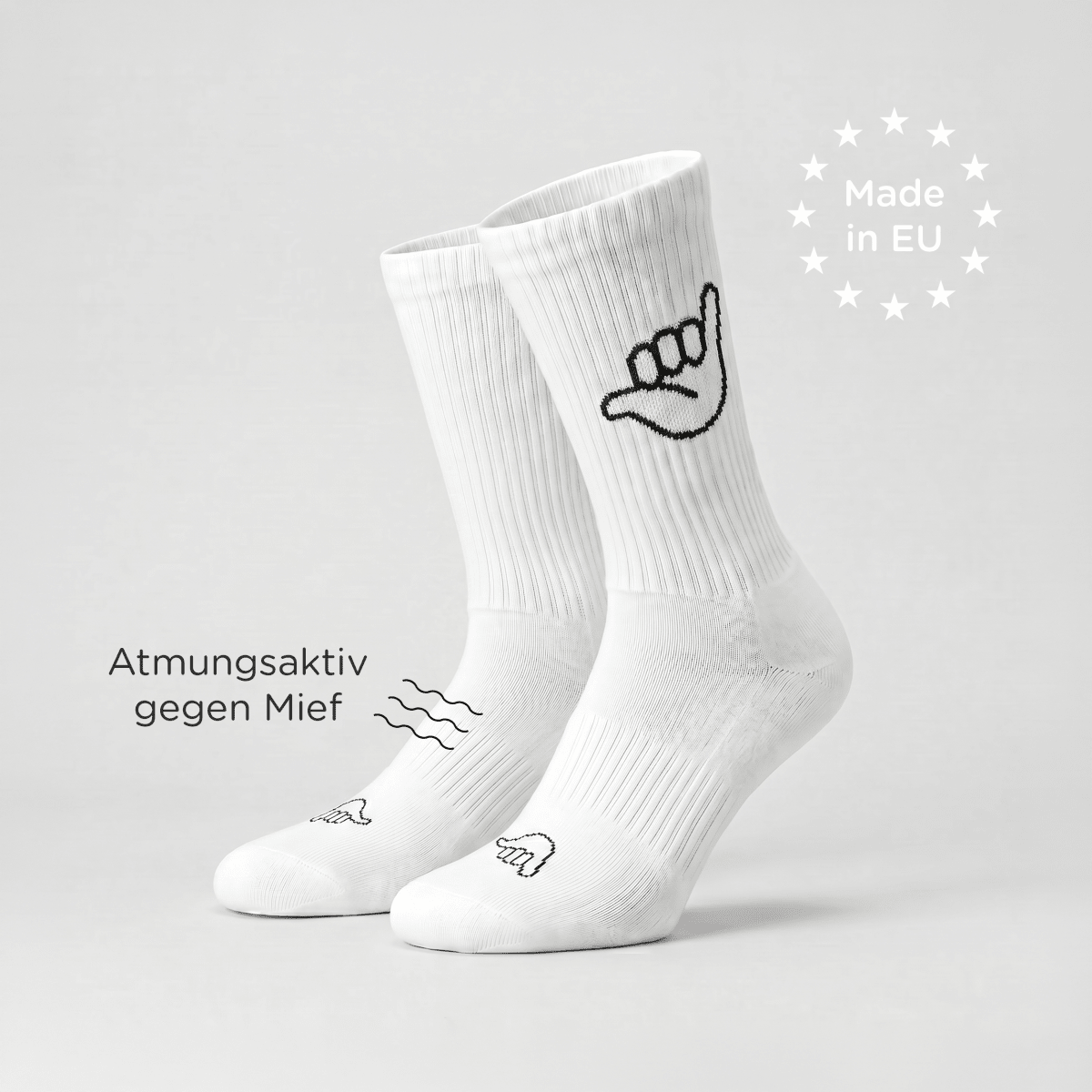 Hang Loose - Sportsocken weiß - fyngers