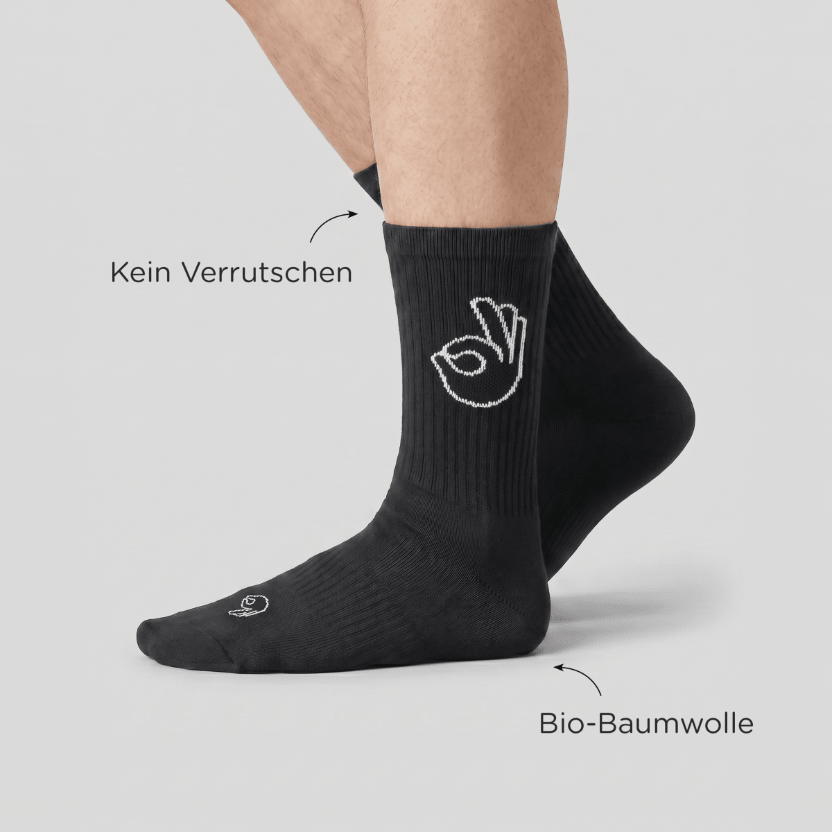 OK - Sportsocken schwarz - fyngers