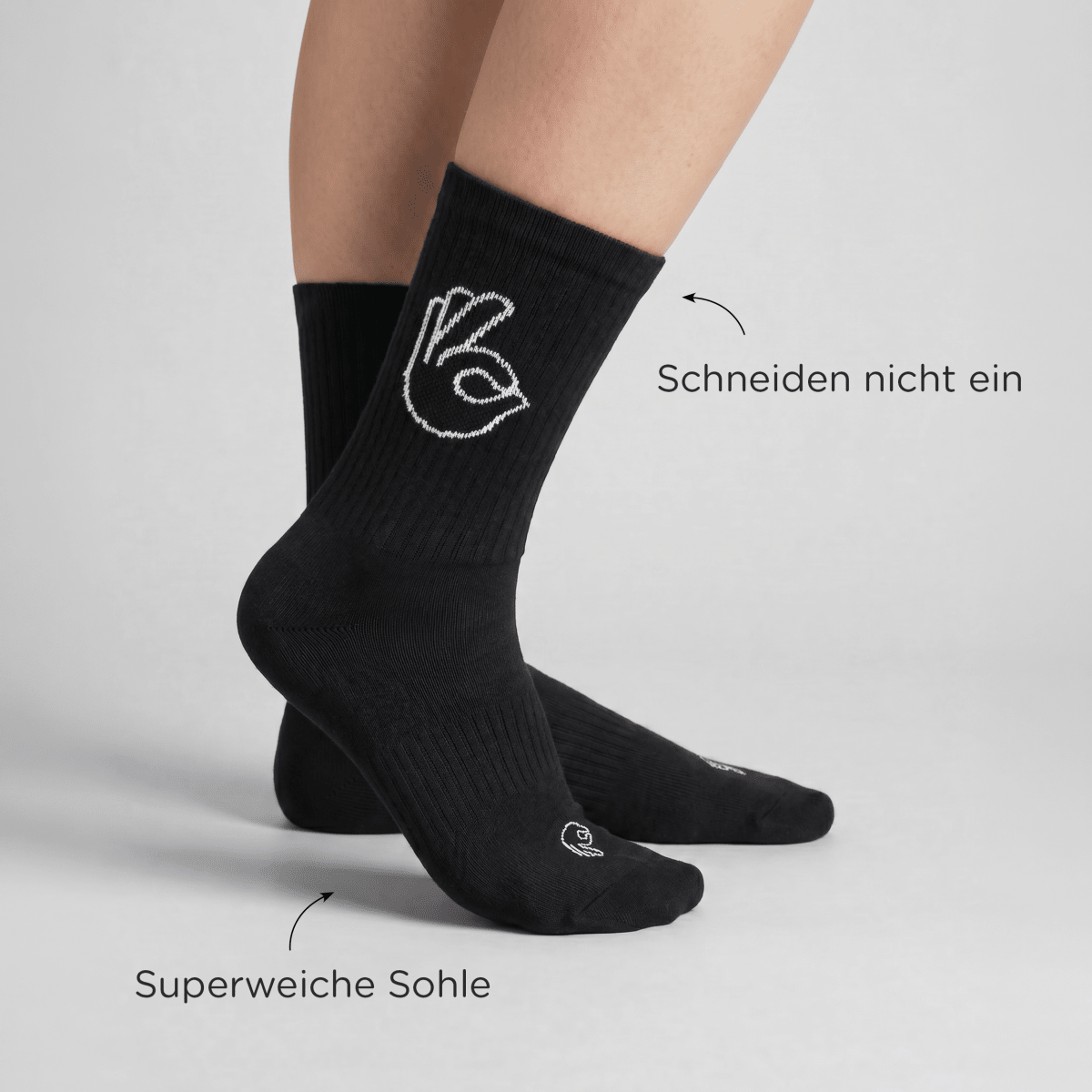 OK - Sportsocken schwarz - fyngers