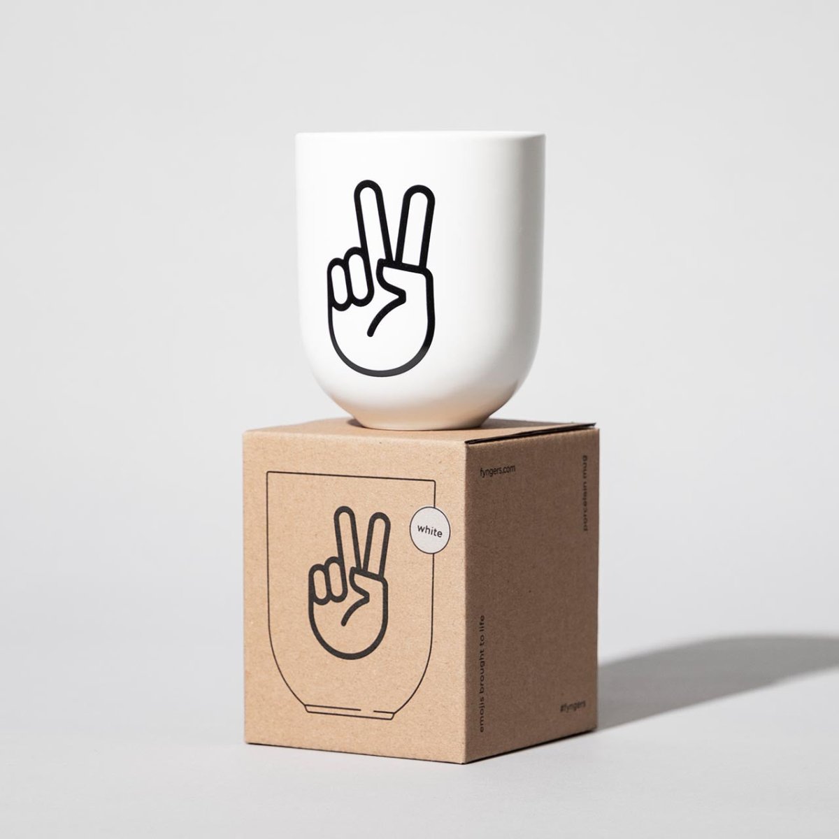 Peace – Porzellanbecher – weiß matt - fyngers