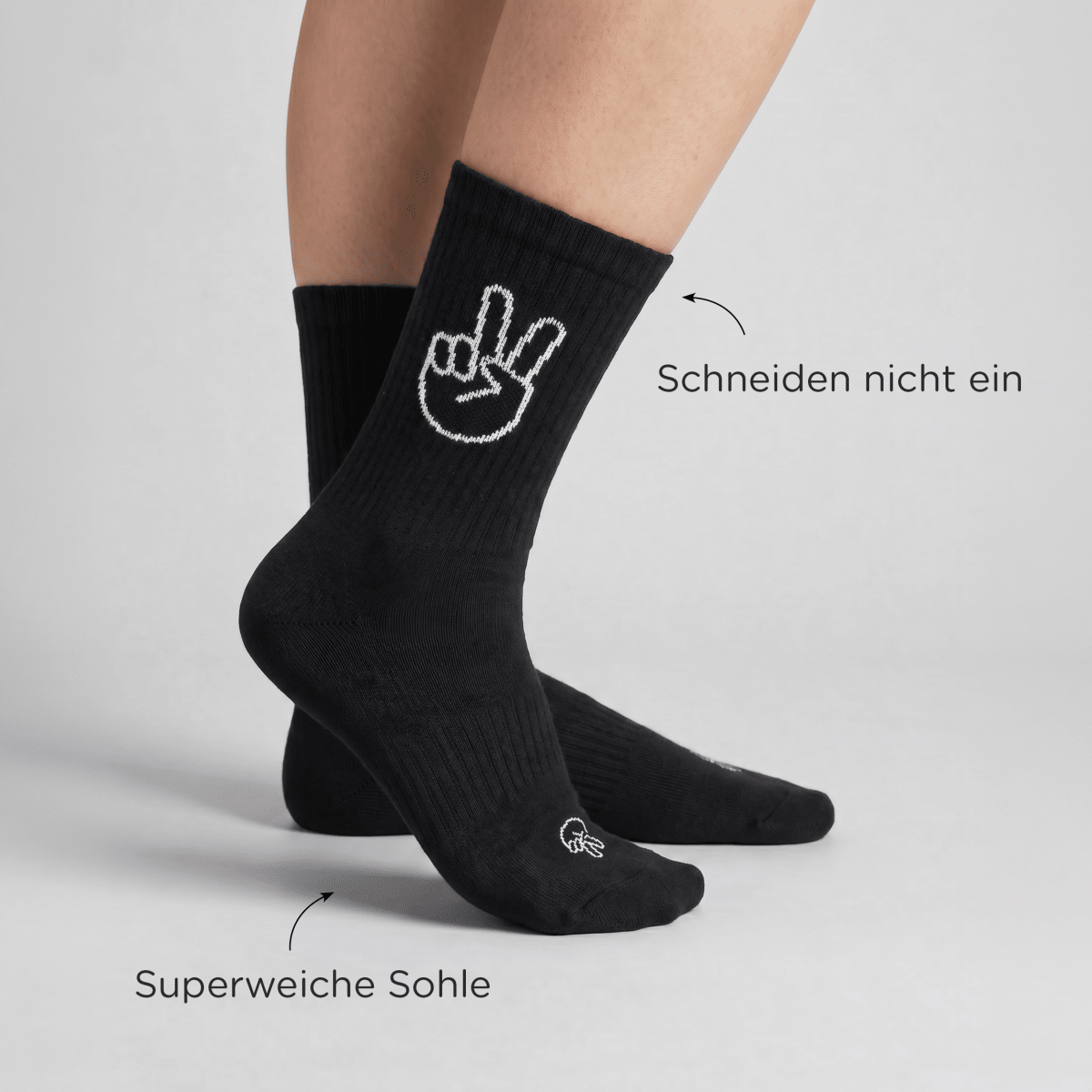 Peace - Sportsocken schwarz - fyngers