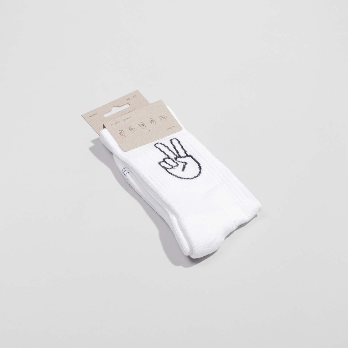 Peace - Sportsocken weiß - fyngers