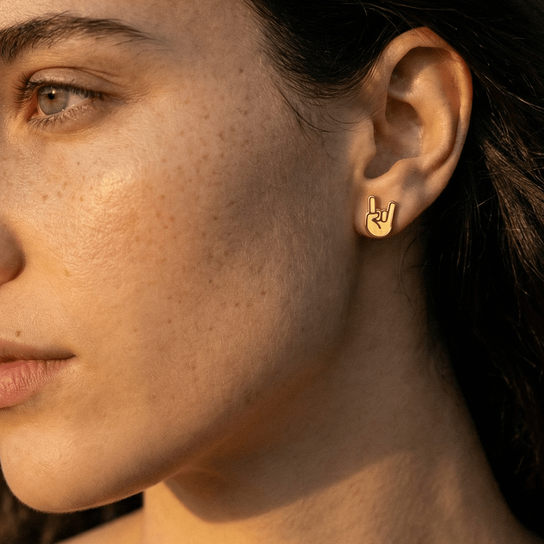 Rock ’n’ Roll – Ohrstecker – gold - fyngers