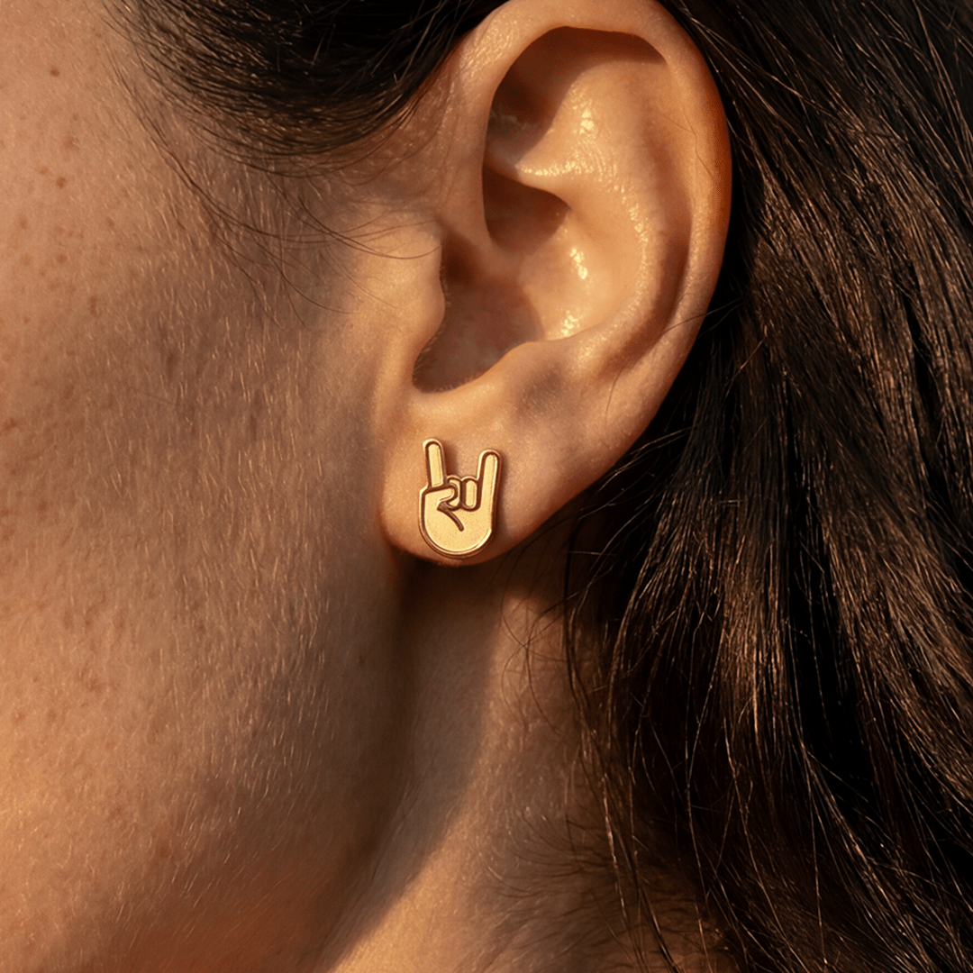 Rock ’n’ Roll – Ohrstecker – gold - fyngers