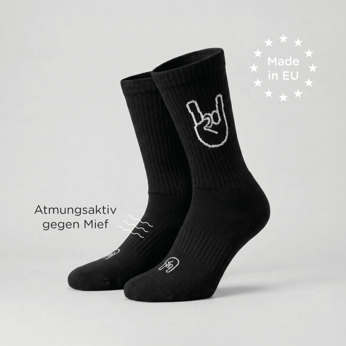 Rock ’n’ Roll - Sportsocken schwarz - fyngers