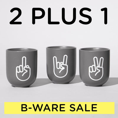 2+1 Porzellanbecher - B-Ware