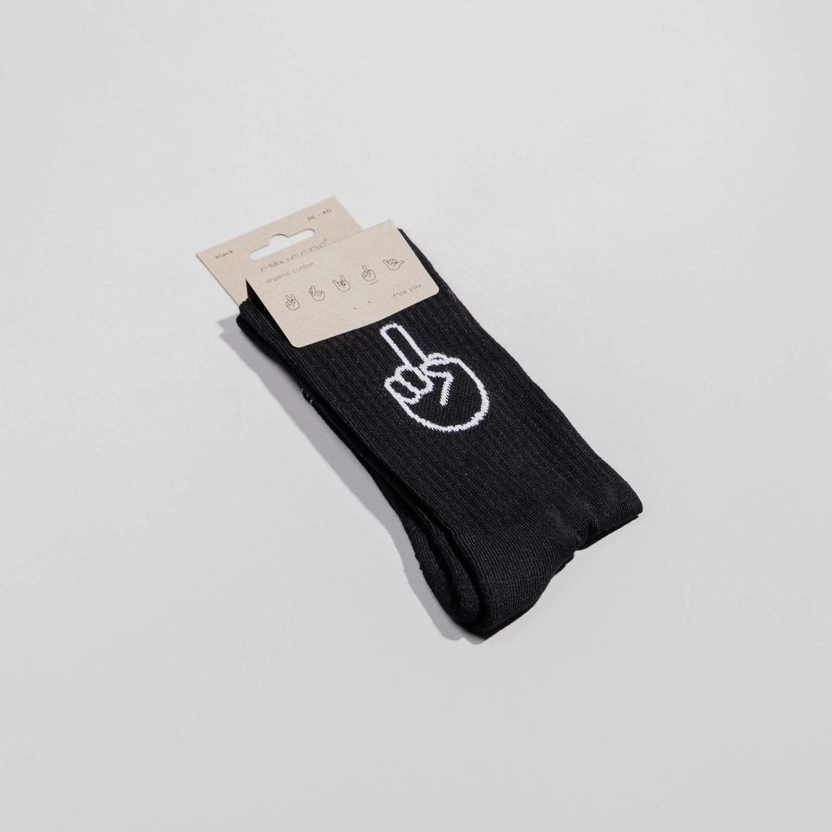 F*ck you - Sportsocken schwarz - fyngers