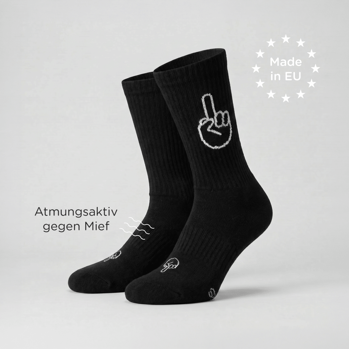 F*ck you - Sportsocken schwarz - fyngers