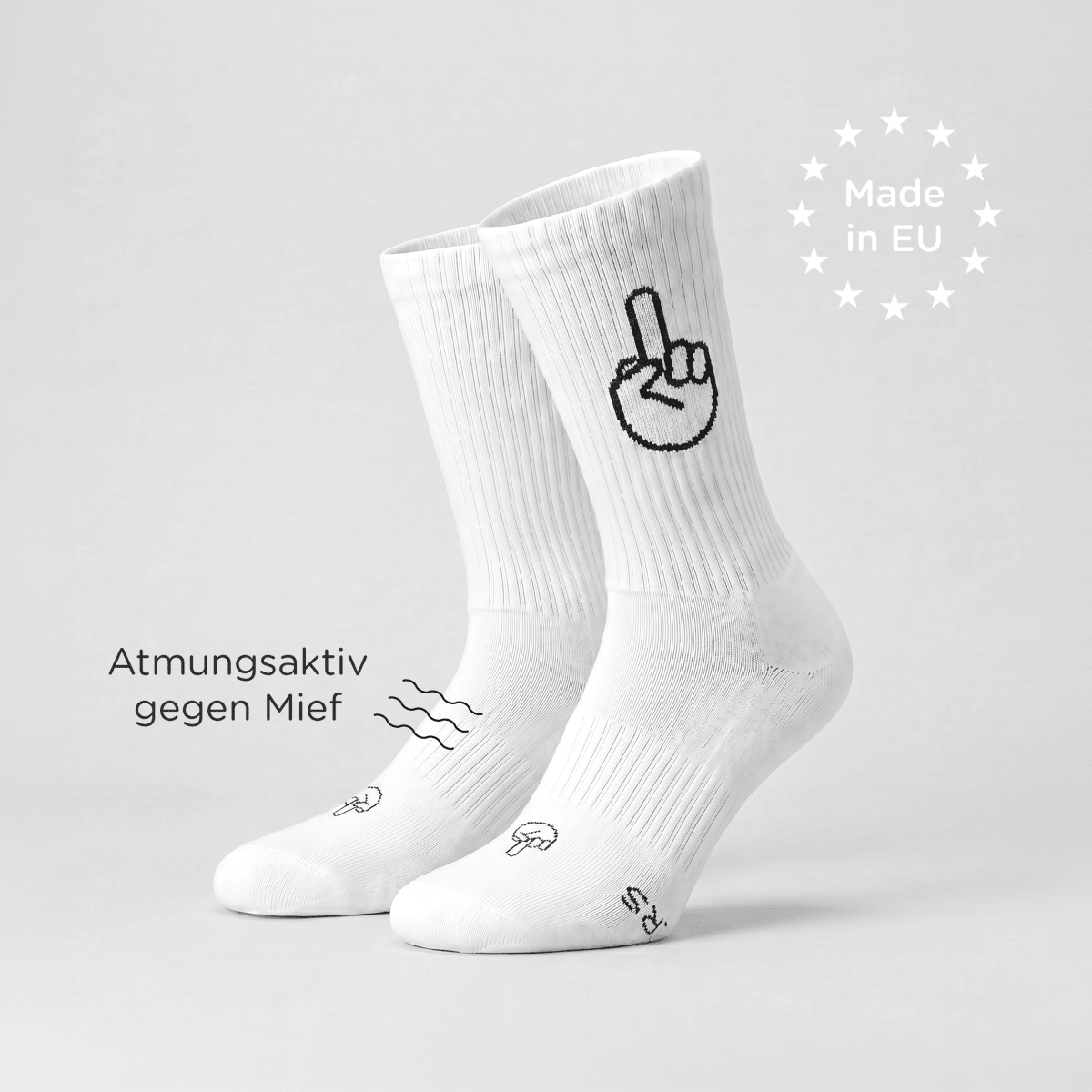 F*ck you - Sportsocken weiß - fyngers