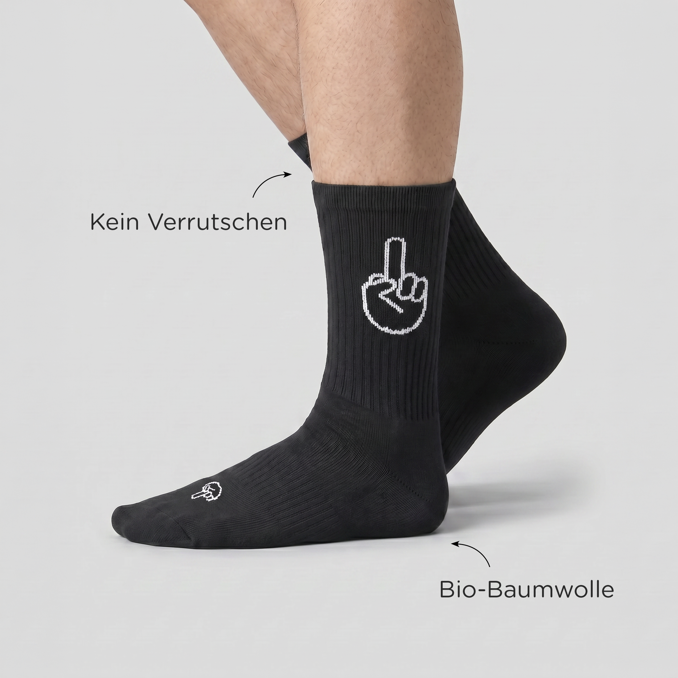 F*ck you - Sportsocken schwarz