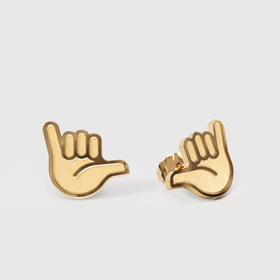 Hang Loose – Ohrstecker – gold - fyngers