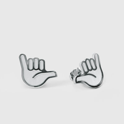 Hang Loose – Ohrstecker – silber - fyngers