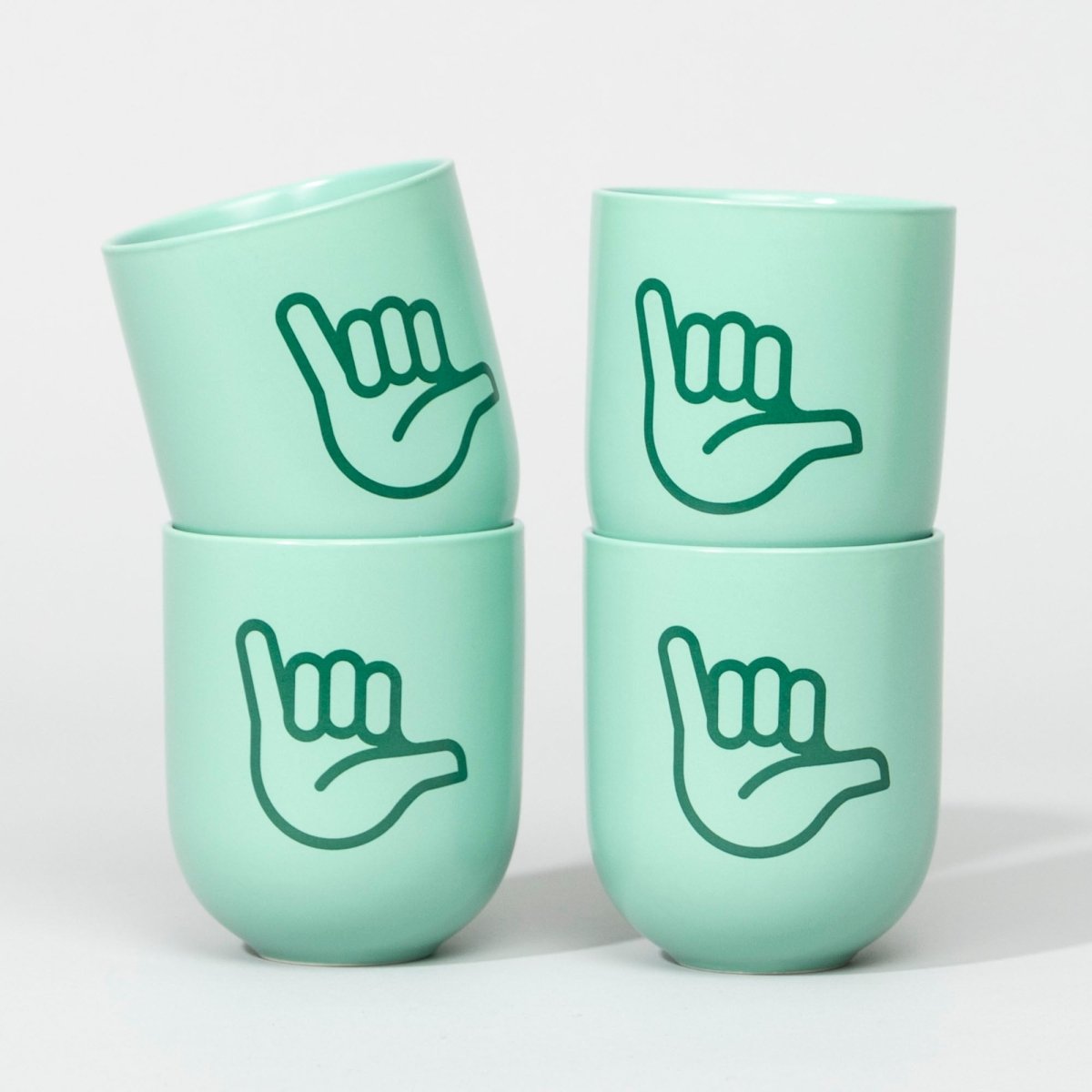 Hang Loose – Porzellanbecher – türkis matt - fyngers