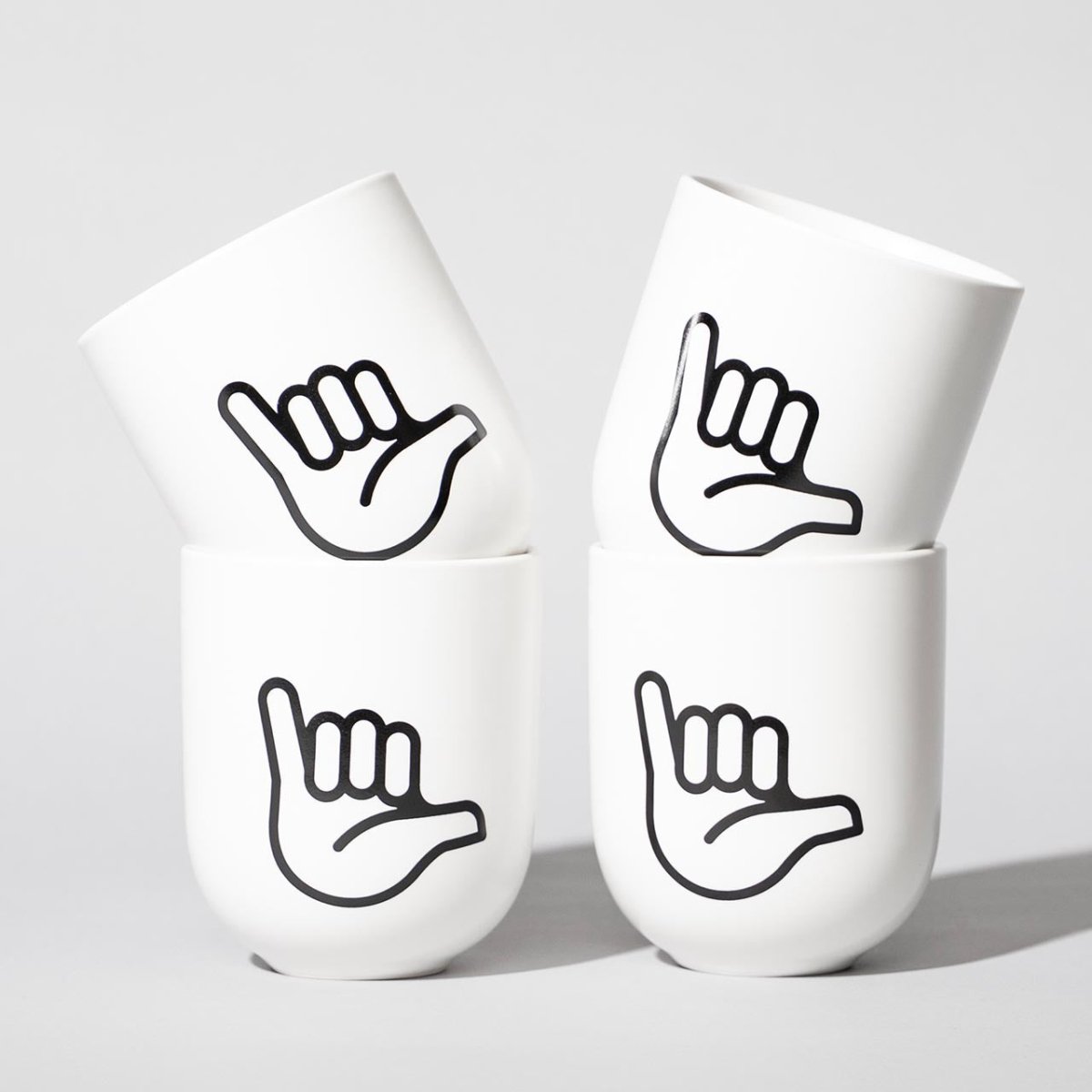 Hang Loose – Porzellanbecher – weiß matt - fyngers