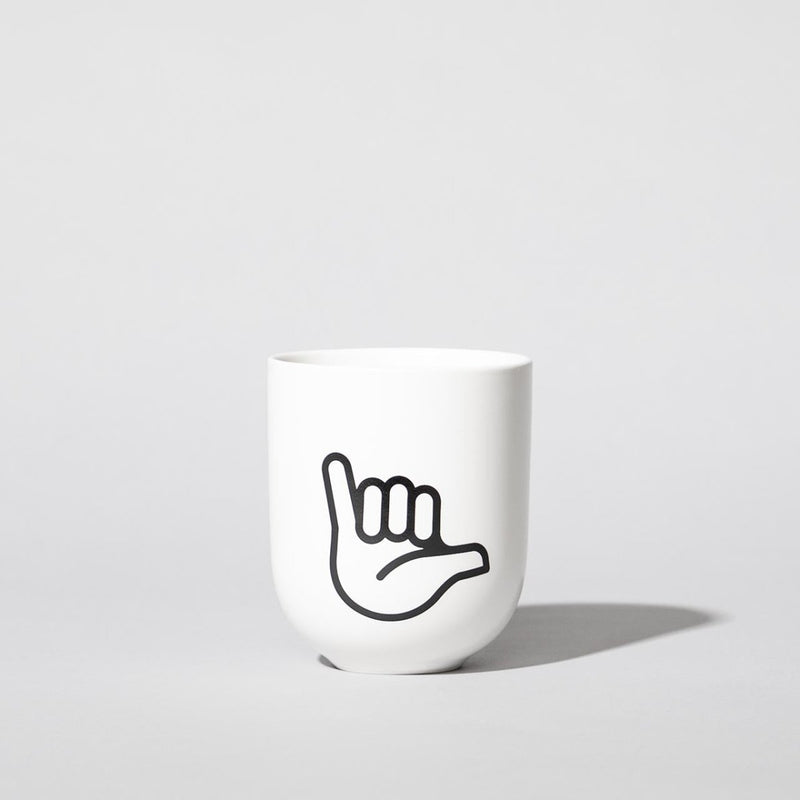 Hang Loose – Porzellanbecher – weiß matt - fyngers