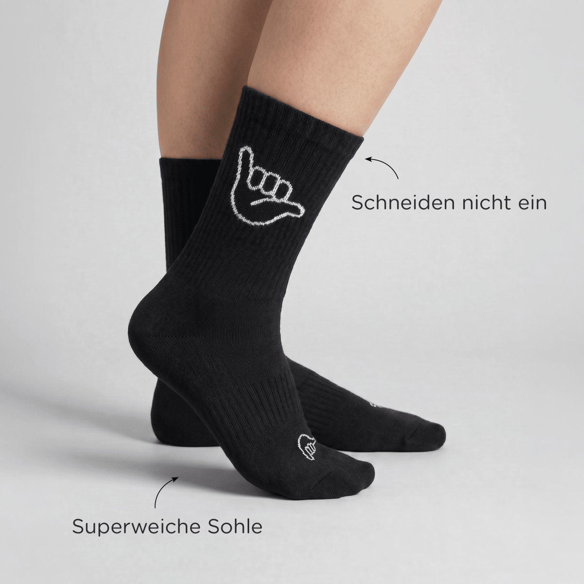 Hang Loose - Sportsocken schwarz - fyngers