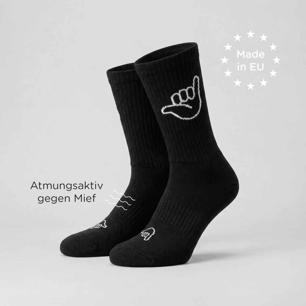Hang Loose - Sportsocken schwarz - fyngers