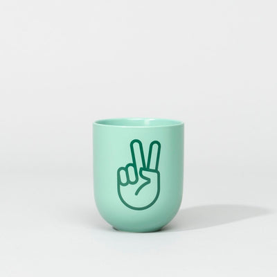 Peace – Porzellanbecher – türkis matt - fyngers