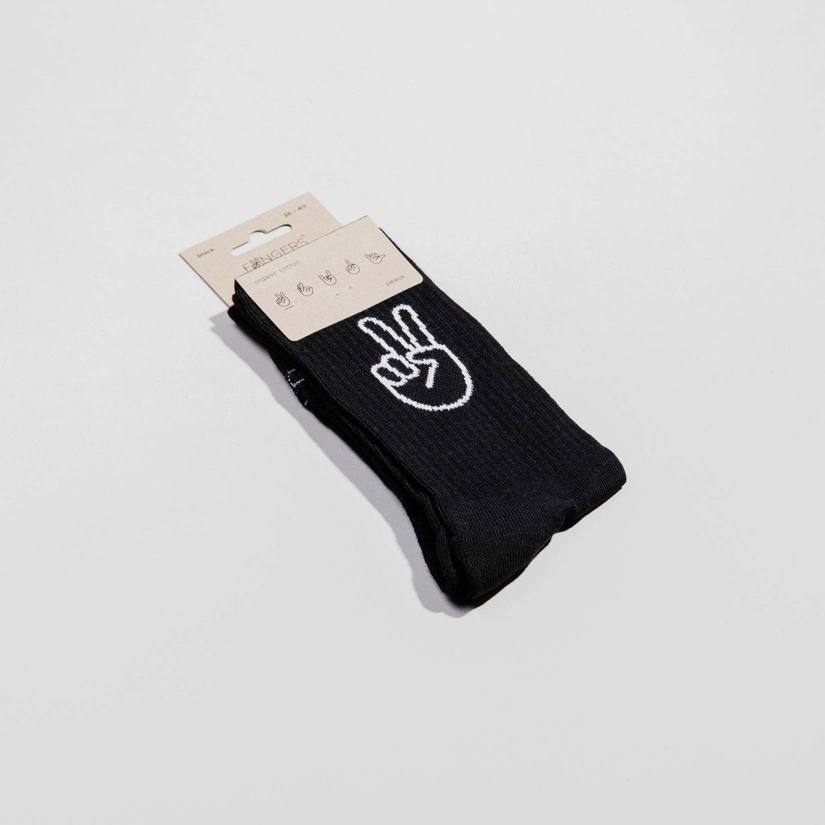 Peace - Sportsocken schwarz - fyngers