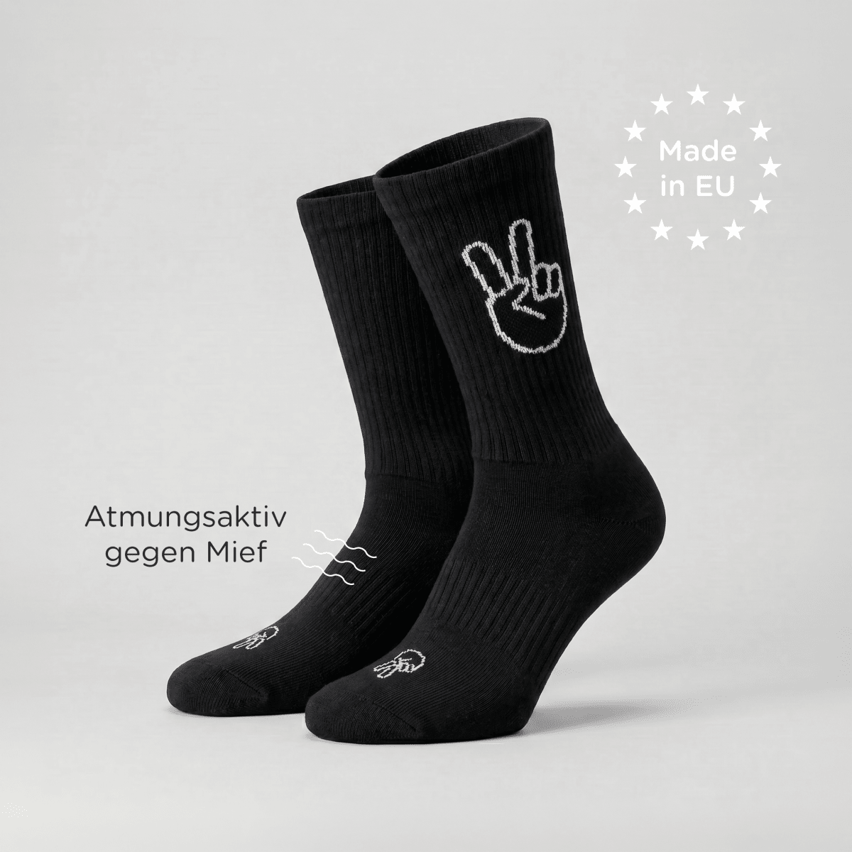 Peace - Sportsocken schwarz - fyngers