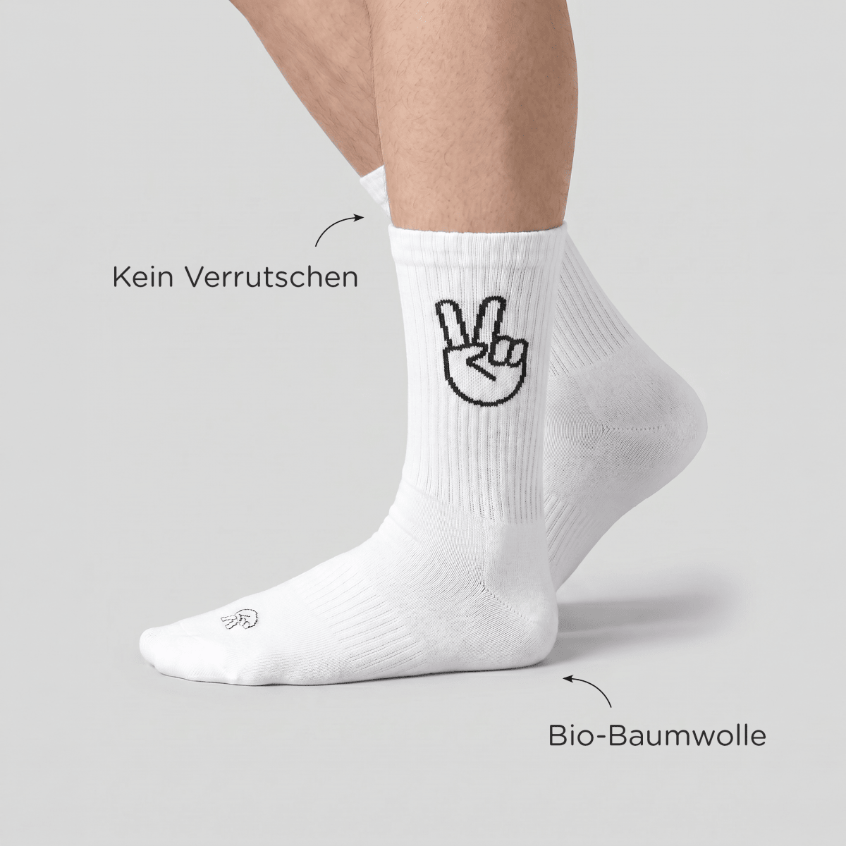 Peace - Sportsocken weiß - fyngers