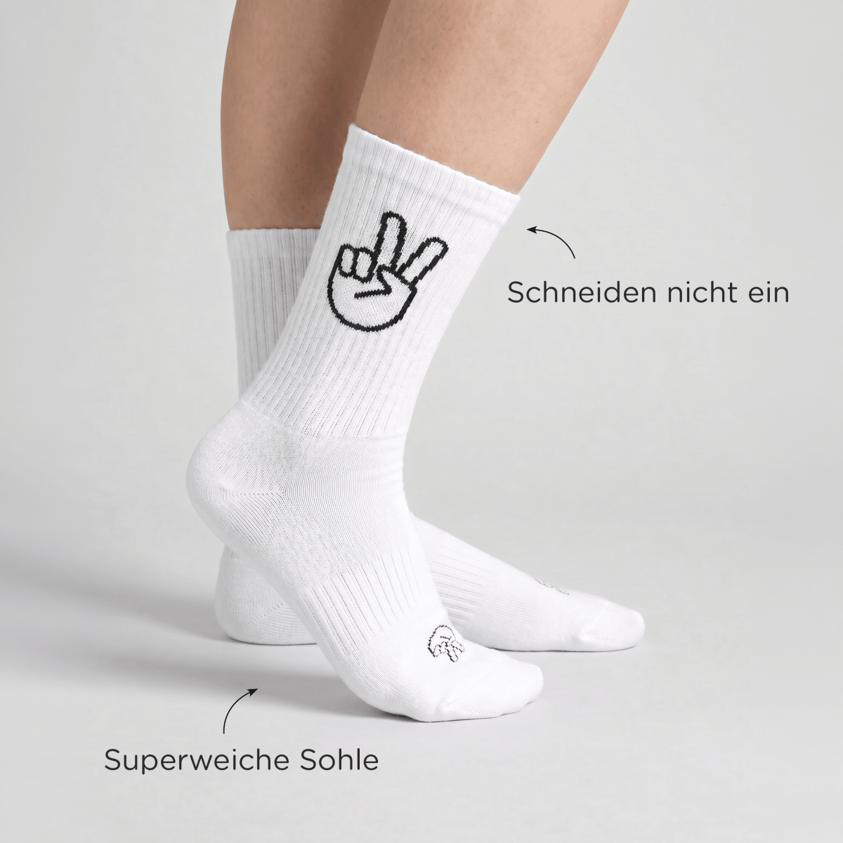 Peace - Sportsocken weiß - fyngers