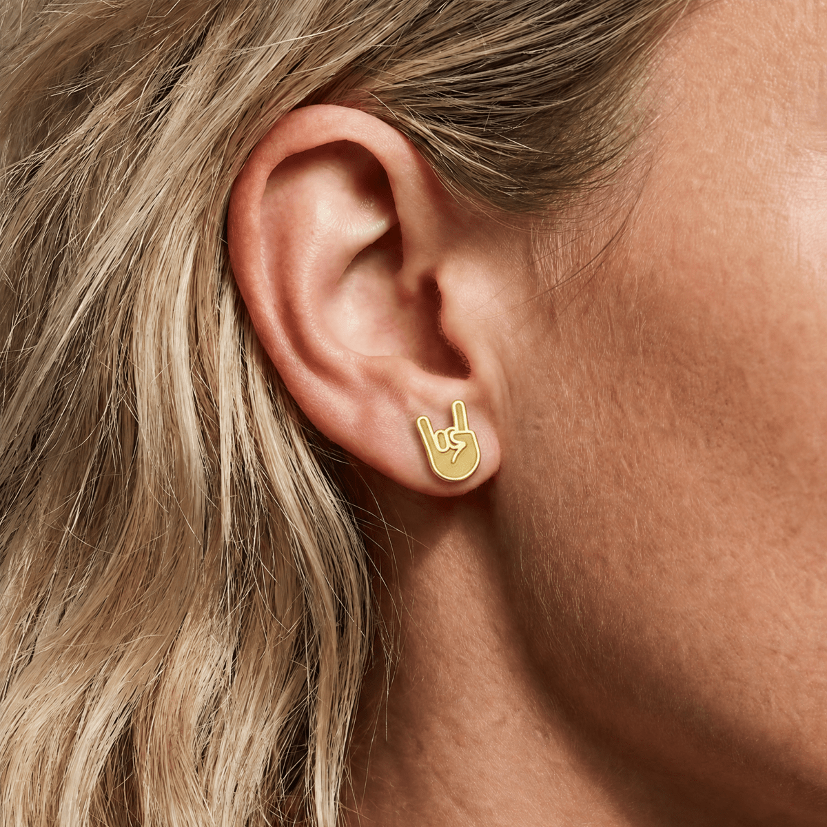 Rock ’n’ Roll – Ohrstecker – gold - fyngers