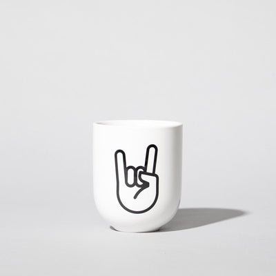 Rock ’n’ Roll – Porzellanbecher – weiß matt - fyngers