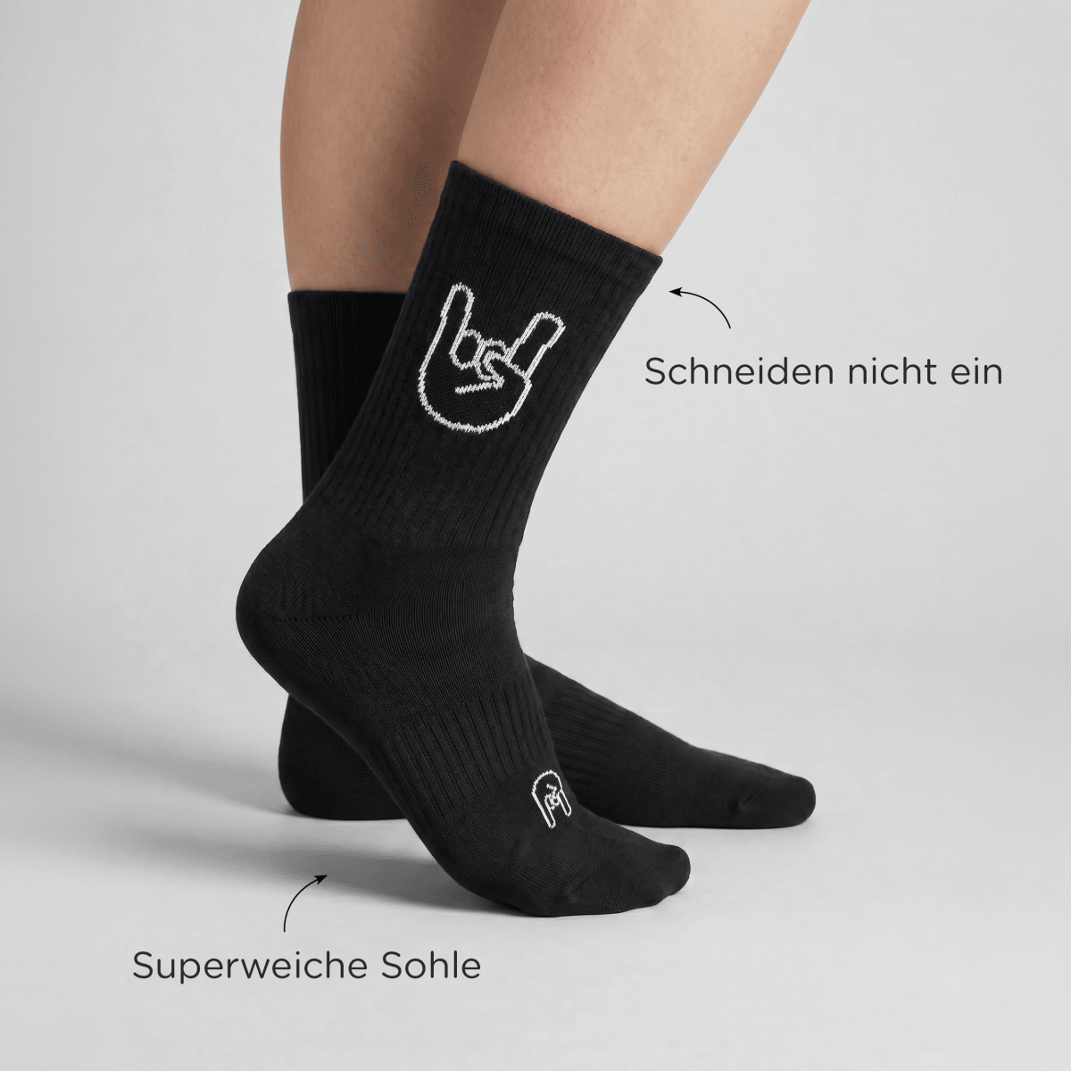 Rock ’n’ Roll - Sportsocken schwarz - fyngers